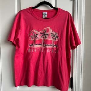 Vintage 80s Myrtle Beach Pink Souvenir T-Shirt - Like New - Made in USA